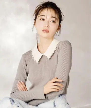 [ 새상품 ] JILL by JILL STUART 카라 달린 리브 니트