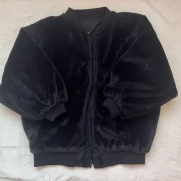 리버서블 집업 자켓 퍼 자켓 블랙