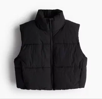 H&M 다운 베스트 숏 기장 블랙 M