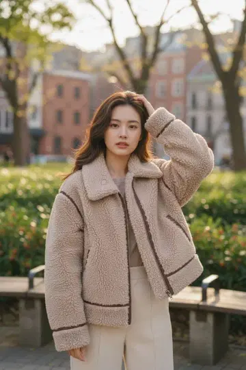 어스 뮤직 앤 이콜로지 보아 자켓 베이지 캐주얼 y45