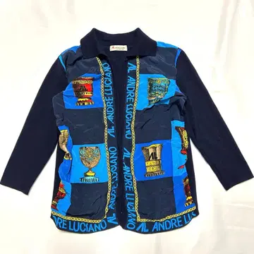 안드레 루치아노 올 패턴 절개 니트 가디건 일본제 빈티지