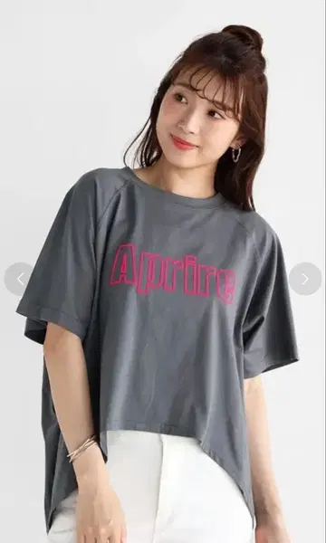 Vin Aprire 플로키 바이컬러 로고 T셔츠