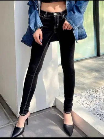 GYDA 스키니 데님 팬츠 블랙