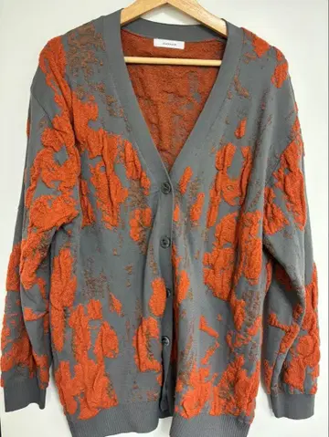 JEANASIS 플로트 자카드 패턴 V 가디건