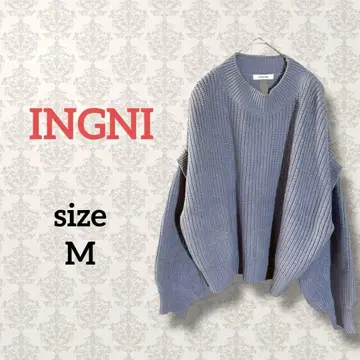 잉그 [ M ] 백리본 볼륨 슬리브 니트 굵은 짜임 오버 사이즈