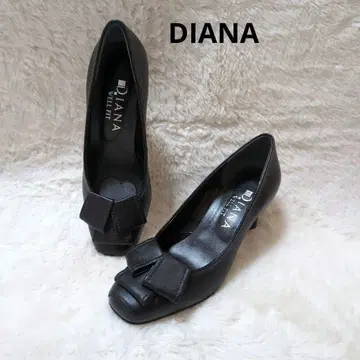 DIANA 리본 펌프스 22.5cm 아몬드 토 포멀 블랙