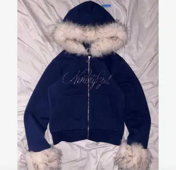 9090 NinetyGirl Rhinestone Fur ZipHoodie
