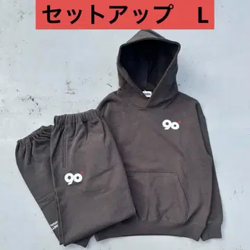 9090 90 로고 오리지널 후드 셋업 블랙