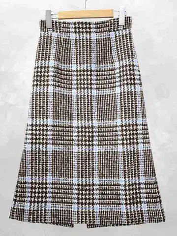 아나이 ANAYI 울 하운드투스 타이트 롱 스커트 36(S)