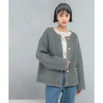 이번 시즌 미사용 새상품 어반리서치 로쏘 울 혼방 부클 니트 자켓