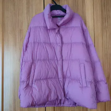 유니클로 울트라 라이트 다운 L 핑크 다운 자켓
