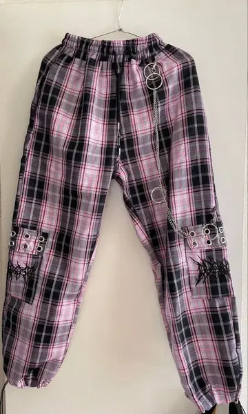 VOLCAN & APHRODITE 체크 팬츠 체인