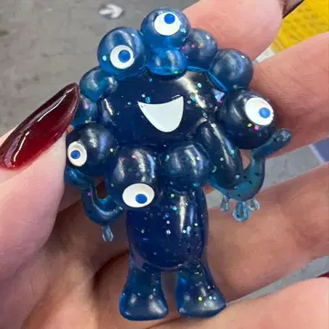 오사카 간사이 박람회 입체 PVC 키링 글리터 블루 미야쿠미야쿠만