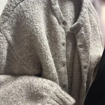 울 혼방 버튼 가디건