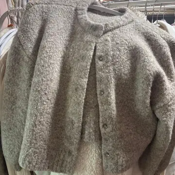 울 혼방 버튼 가디건