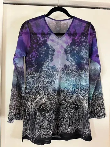 매쉬매니아 긴팔T셔츠 보라색 블랙 파랑 그라데이션