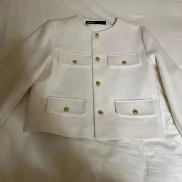 [ 미사용 ] ZARA 화이트 아이보리 자켓 S