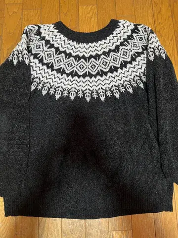 BACK NUMBER 페어아일 패턴 스웨터