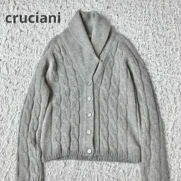 새상품급 cruciani 케이블 짜임 숄 가디건 그레이 size38