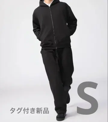 [택 포함 새상품] 유니클로 스웨트 와이드 팬츠 블랙 S