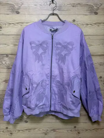 미키오 사카베 OSAKABE MA-1 프리 사이즈 자수 자켓 퍼플