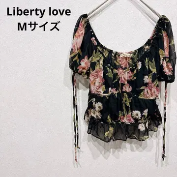 M 사이즈 Liberty love 꽃무늬 쉬폰 상의 리버티 러브 블랙