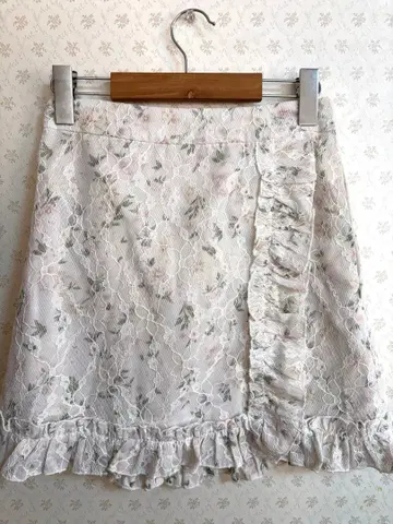 merry jenny 프릴 레이스 미니 스커트 꽃무늬