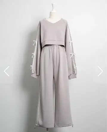 pium 사이드 레이스 맨투맨 셋업 라벤더 그레이