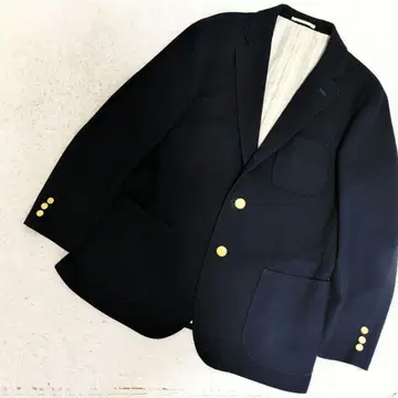[ 새상품급 ] 일본제 골드 버튼 네이비 블레이저 캐시미어 혼방 XL