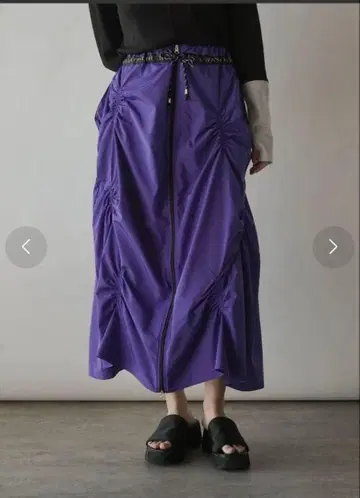 Eimee Law 랜덤 개더 W 지퍼 스커트 (퍼플)