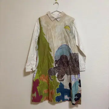 아트 프린트 셔츠 원피스 긴팔 I'atelier du savon