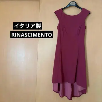 리나시멘토 이탈리아제 버건디 비대칭 드레스