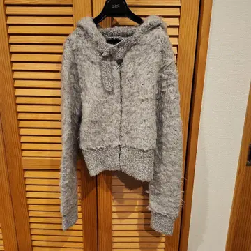 LAGUA GEM 니트 가디건 후디 그레이