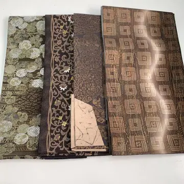 순수 실크 후쿠로 오비 묶음 육통 전통 꽃 무늬 기모노