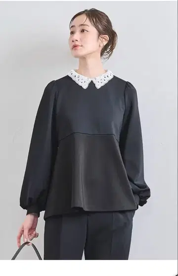 새상품 유나이티드 애로우즈 SPONGY 페플럼 블라우스 36 세레모니