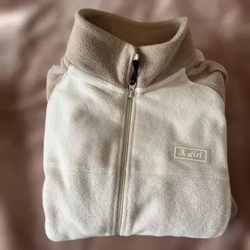 X-girl 플리스 자켓 화이트 베이지