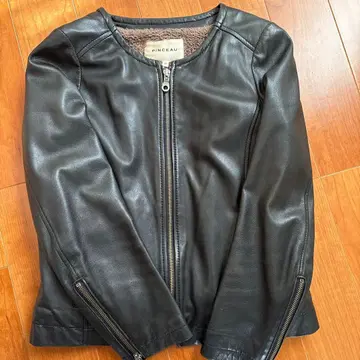 PINCEAU 팡소 라무 가죽 숏 자켓