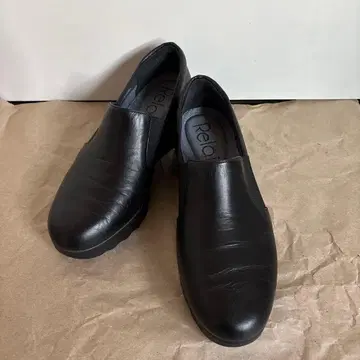 Repair 레어 천연 가죽 컴포트 슈즈 슬립온 블랙