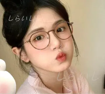 브라운 메탈 프레임 라운드 안경