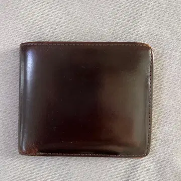 츠치야 가방 가죽제 접이식 지갑 다크 브라운