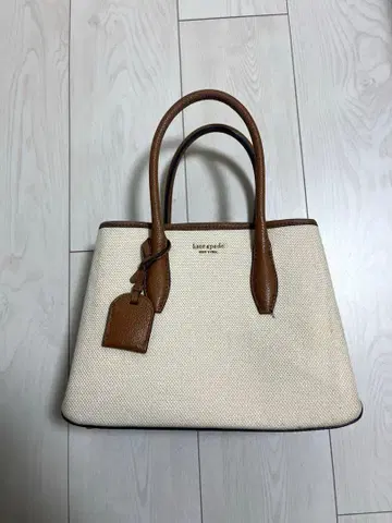 kate spade 토트백 아이보리/브라운 중형