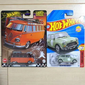 핫휠 폭스바겐 삼바 버스 & 오스틴 미니 쿠퍼 S
