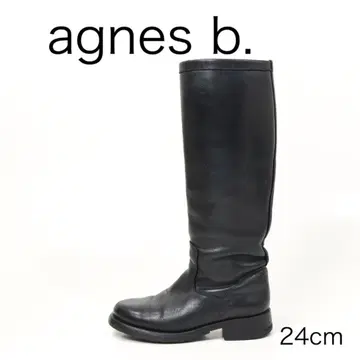 H4831-9 애니에스 베이 가죽 롱 부츠 자키 부츠 Y2K