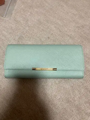 민트 그린 합성 피혁 장지갑