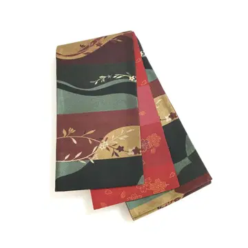 새상품급 화학 섬유 반폭 오비 양면 다름 홍차 장척 440