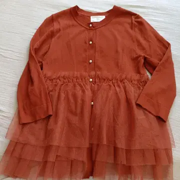 스콧 클럽 Vin 프릴 달린 튤 가디건 오렌지 프리