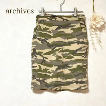 [아카이브] 스커트 타이트 카모 패턴 무릎 기장 미니 스커트 캐주얼 그린