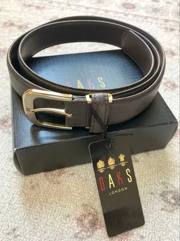 [미사용 새상품] DAKS 골드 버클 브라운 계열 가죽 벨트