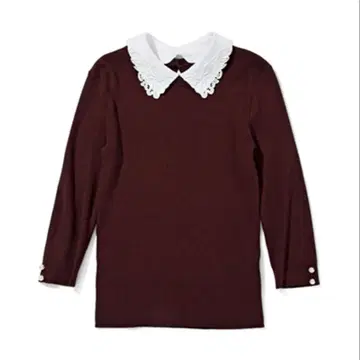 완판템 미인백화 게재 리랜드트루 카라 레이스 부착 긴팔 니트