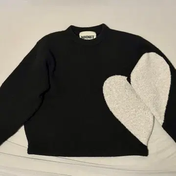 nknit 하트 니트 블랙 아이보리